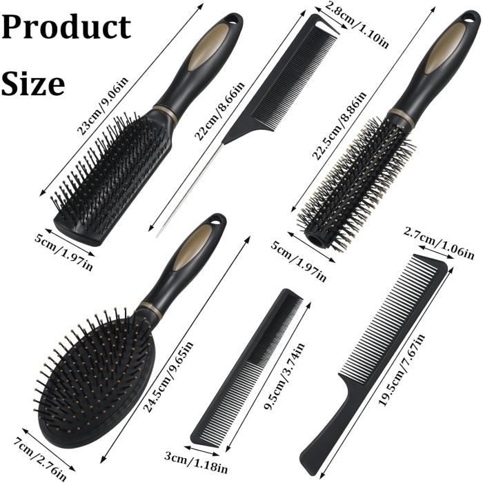 Kit De Brosses Et Peigne Pour Bébé - Poils De Chèvre Naturel Et Silicone - 3 Pièces - Soin Cheveux Et Cuir Chevelu - 9