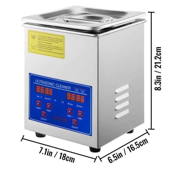 VEVOR 3L nettoyeur à ultrasons Mini Machines à laver portables 36-40KHz  lave 