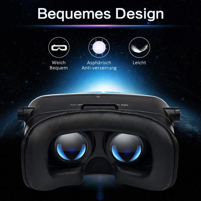 Casque Réalité Virtuelle 3D VR Pour Smartphones Android 4.5" à 7.3" - Films Et Jeux Immersifs