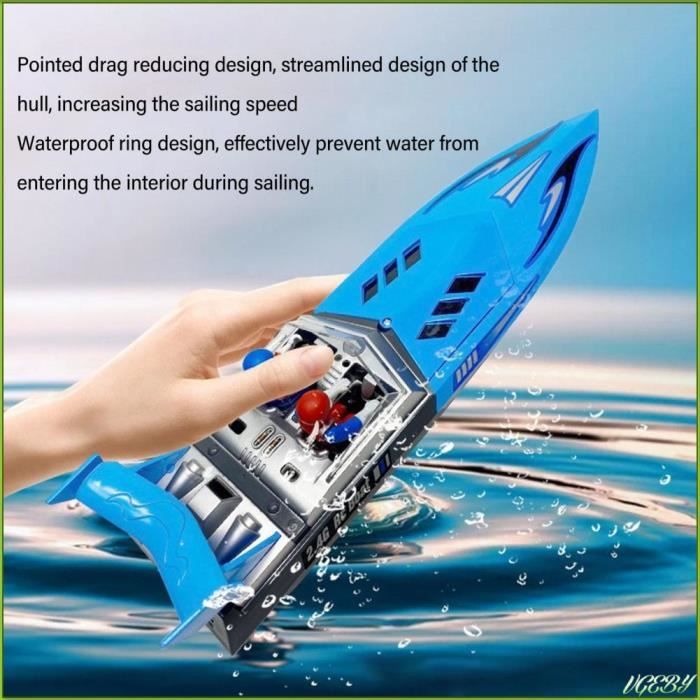 Bateau télécommandé haute puissance Bateau à moteur haute vitesse Bateau à vapeur Jouet aquatique Yacht de course électrique BLLRC L100 Rouge