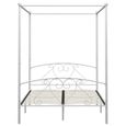 Cadre de lit à baldaquin - CUQUE - Blanc Métal - 160 x 200 cm - Contemporain - Design-2