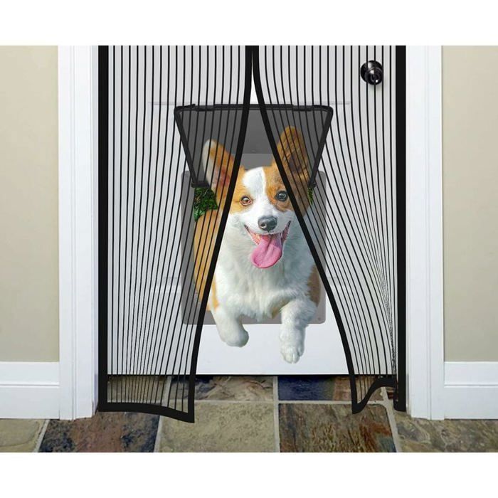 Rideau Moustiquaire Magnétique 90x200 Cm – Noir, Pour Porte Et Fenêtre, Sans Outil