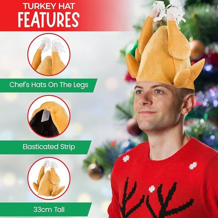 Examples Chapeau Rigolo Chapeau Rigolo en Forme de Dinde - Bonnet de Noël adulte, Chapeau dinde ...