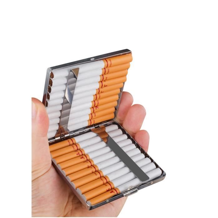 Boîte à Cigarettes en Métal Argenté, pour Cigarette de 20 pièces, 8.5 cm
