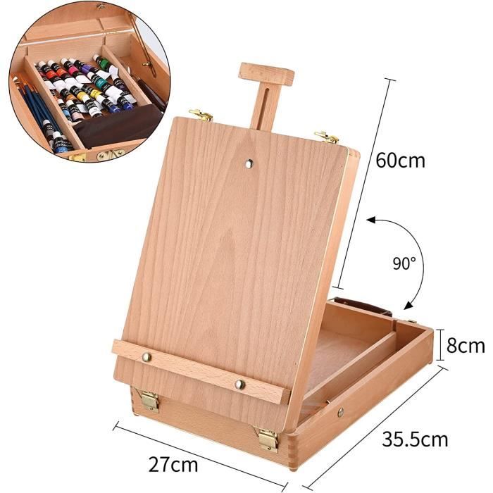 Lot de 41 chevalets de table en bois avec 3 toiles, 24 peintures, 10 pinceaux, support de toile pour fournitures artistiques, peintres, adultes, artistes débutants Lot de 41 chevalets de table en bois avec 3 toiles, 24 peintures, 10 pinceaux, support de toile pour fournitures artistiques, peintres, adultes, artistes débutants