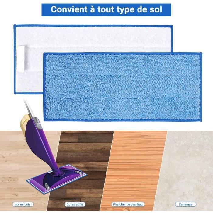 4 Remplacement Lingettes Reutilisable pour Swiffer WetJet Spray Balais  Lavables en Microfibre pour le Nettoyage des Sols(Bleu (4pcs)) (B) :  : Cuisine et Maison