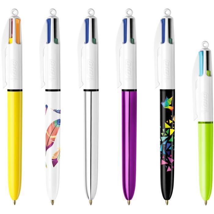 Paquet de stylos bille rétractable 4 coloris différents Casino - Kibo