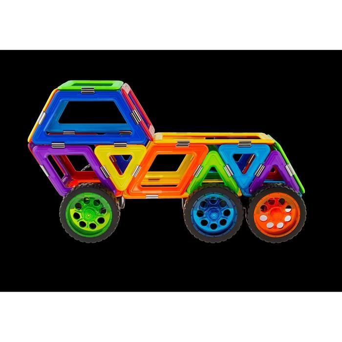 GeoSmart - Roboracer - Le Véhicule de Course - Jouet de Construction Magnétique - Créez différents modèles de Voiture - 36 Pièces - pour Enfants à Partir de 3 Ans
