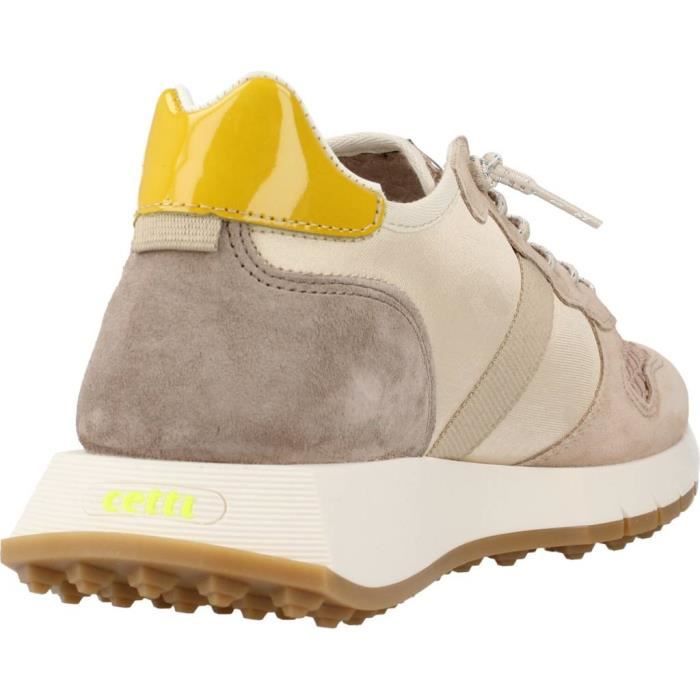マロン　8 Basket Femme - CETTI - 133958 - Suède - Marron - Lacets