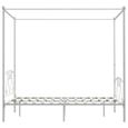 Cadre de lit à baldaquin - CUQUE - Blanc Métal - 160 x 200 cm - Contemporain - Design-3