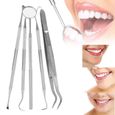 Drfeify Outil de nettoyage dentaire 5 pièces/ensemble Kit d'hygiène bucco-dentaire dentaire miroir buccal faucille détartreur-3