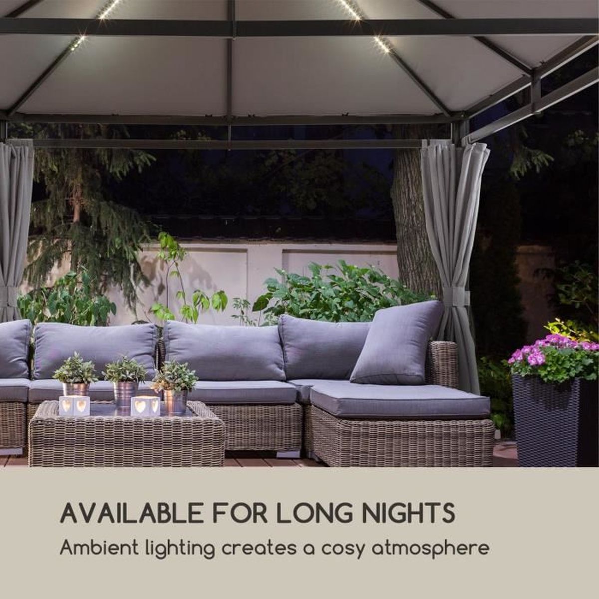 Blumfeldt Pantheon Illumina Pergola De Jardin 3 X 3m Avec Toit Polycarbonate Anti Uv Eclairage D Ambiance Led Aluminium Noir Achat Vente Pergola Blumfeldt Pantheon Illumina Pe Cdiscount