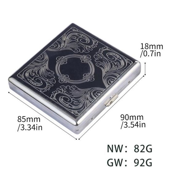 Bote  Cigarettes en Mtal Argent, pour Cigarette de 20 pices, 8.5 cm -  Cdiscount Au quotidien