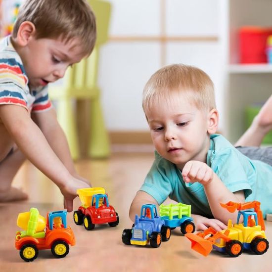 Jouet Bébé Voiture Chantante - Véhicules Chantier Éducation Précoce 1-3 Ans - Tracteur Bulldozer Camion