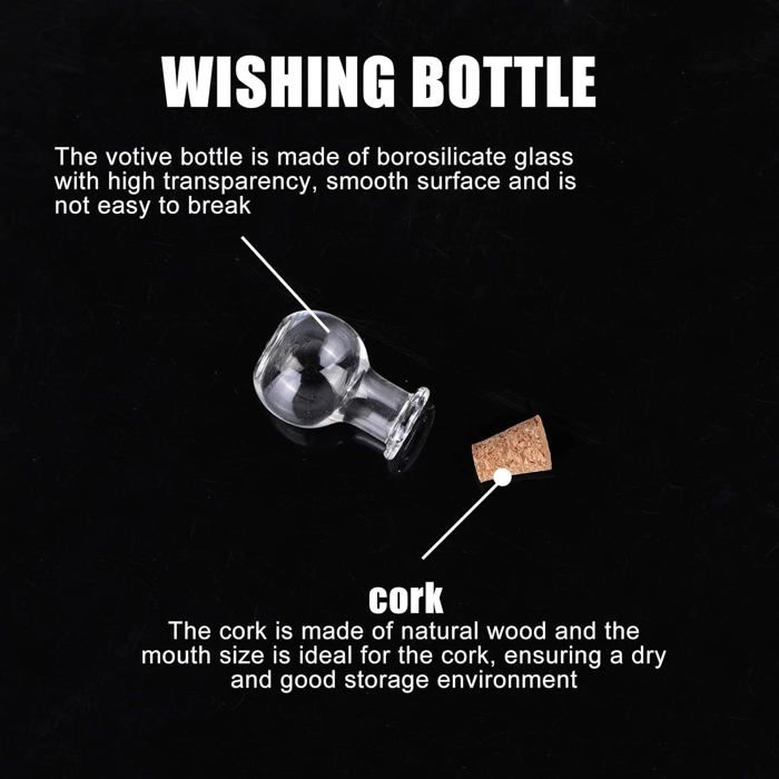 Bocal en verre,--Petit Tube À Essai Avec Bouchon En Liège, Mini Bocaux