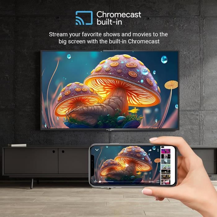 Antteq AG32H3 TV 32 Pouces Smart TV LED HD Android WiFi Classe énergétique F - TV Son Photo