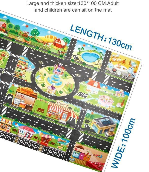 Varrotoy Jeu de voitures pour enfants à partir de 3 ans, avec plans de route, 48 voitures en métal, mini voitures colorées, cadeau pour garçon
