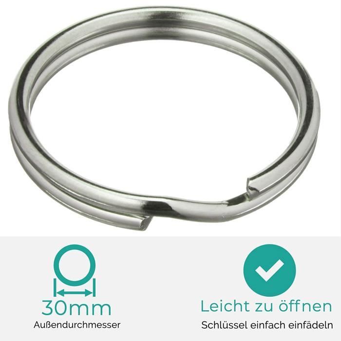 Kit De 150 Anneaux De Porte-clés, Anneaux De 2,5 Cm, 50 Porte-clés Avec Chaîne, 50 Anneaux Ouverts Et 50 épingles à œillet à Vis Pour Cordon De