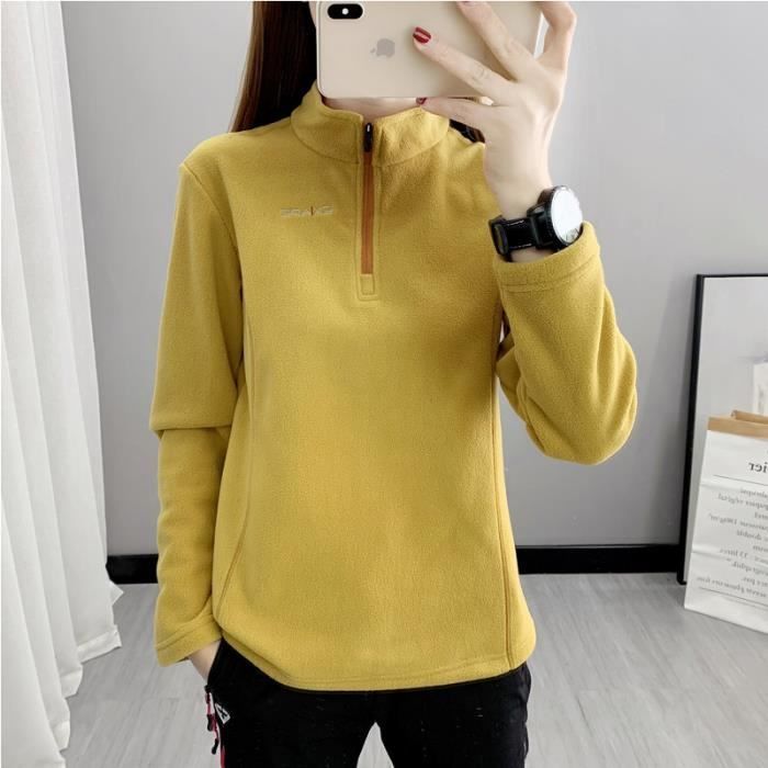 Couleur femme jaune taille XL veste polaire de Sport pour homme et