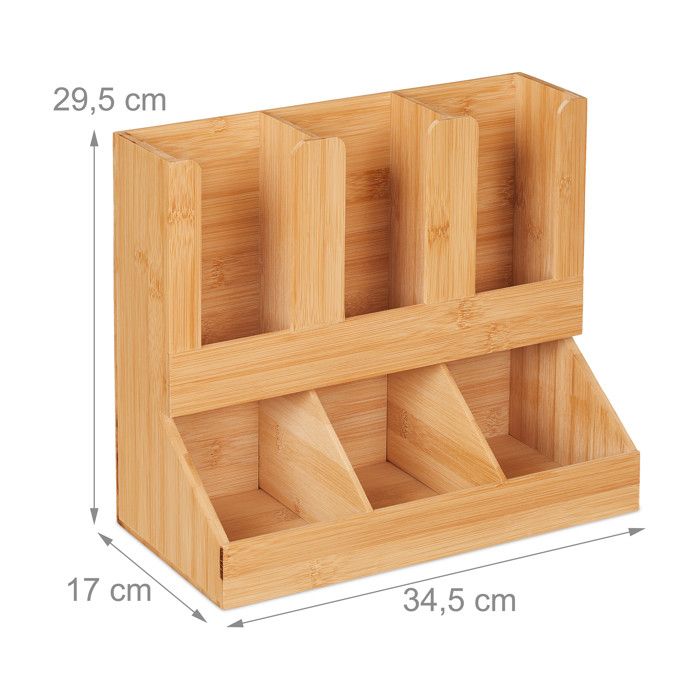 Organisateur De Bureau En Bambou Avec 2 Tiroirs - Pour Plus D'ordre Et