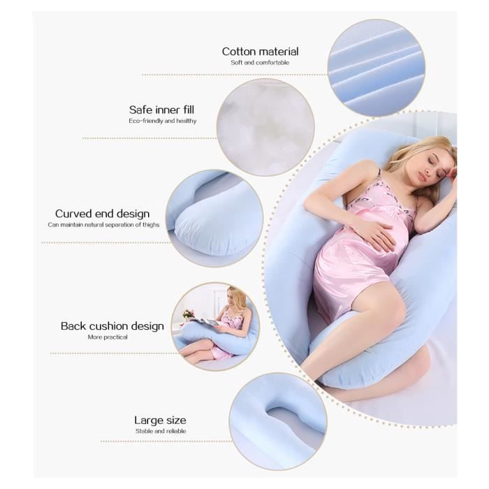Housse Coussin Allaitement Oreiller D'allaitement Xxl Oreiller Dormeur Latéral - Gaufre Oreiller Coussin Positionnement Grossesse
