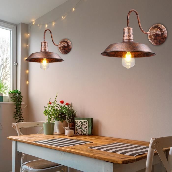 Applique Murale Intérieur Design Cage Diamant Rétro Vintage Luminaire Eclairage Noir 1PCS