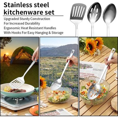 Kit De Casseroles Camping Avec Le Réchaud De Camping, Casseroles Et Po Les Pliable En Acier Inoxydable Cuill Re Fourchette Couteau Kit Cuisine