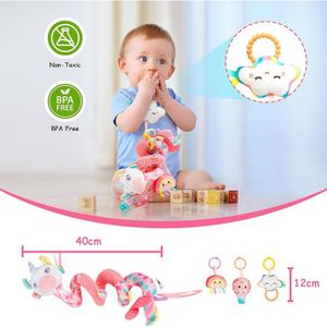 Spirale D'Activité Bébé 0-6 Mois Kulveanju - Jouet Montessori Poussette Lit Sensoriel Noir Et Blanc + Livre Contraste, Cadeau Naissance Idéal