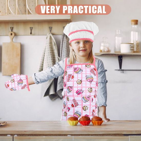 Tablier Enfant, Tabliers de Cuisine des Enfants Tablier de Chef Ajustable des Enfants avec Poche Tablier Enfant, Tabliers de Cuisine des Enfants Tablier de Chef Ajustable des Enfants avec Poche