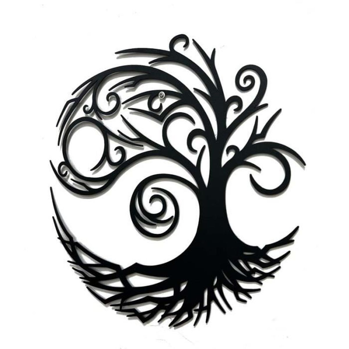 Décoration Murale Arbre De Vie En Métal – Noir – DEKORY – Art Mural Nature