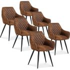 INTENSE DECO Lot de 6 chaises Victoria vintage pieds noir
