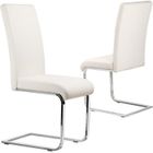 Chaises pour Salle à Manger en Similicuir Blanc - Capacité 135kg - Hauteur de Siège Rembourré 50cm YAHEETECH