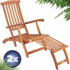 CASARIA Chaise Longue en Bois d'Acacia Queen Mary avec Coussin CASARIA Chaise Longue en Bois d'Acacia Queen Mary avec Coussin