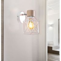 MOGOD Applique Murale Luminaire Vintage Lampe en Fer Blanc E27 éclairage de Mur Intérieur Industriel pour Salon Cuisine
