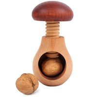 Casse noix | Casse noix sans effort | Casse noix en bois | 10x6cm | Forme de champignon | Solide et durable