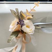 Objets décoratifs,Décoration de voiture de mariage créative sur mesure,nouveau,poignées de porte en fleurs- V[E14243495]