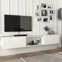 Meuble TV Paltamo 180 x 31 x 30 cm blanc