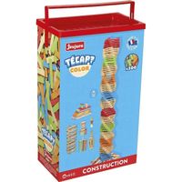 Jeujura - 8335- Jeux de Construction-Tecap Baril de Planchettes Color - 300 Pieces
