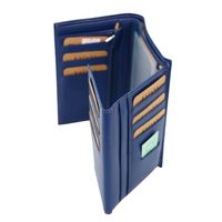 KATANA grand portefeuille en cuir grainé à 3 volets réf 953017 bleu roi (11 couleurs disponible)