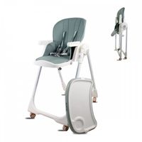Chaise Haute bébé Mobiclinic Extra Pliable Convertible en chaise Haute Simba Harnais 5 points Roues avec Freins Vert