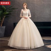 La robe de mariée principale 2021 nouvelle mariée Qiji luxe Mori système mince super fée simple champagne lumière couleur une