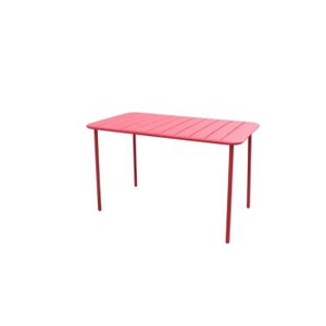 TABLE DE JARDIN  Table de jardin rectangulaire rouge pour 4 personn