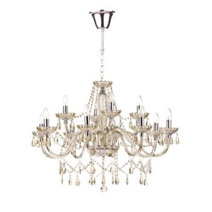 LUSTRE ET SUSPENSION DAR RAPHAEL - Lustre en cristal de champagne, 12x 