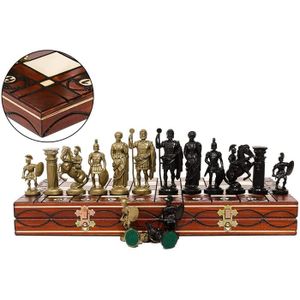 JEU SOCIÉTÉ - PLATEAU SPARTAN 41x41cm jeu d'échecs décoratif pièces roma