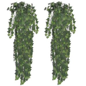 FLEUR ARTIFICIELLE vidaXL Plantes artificielles 2 pcs Lierre Vert 90 cm
