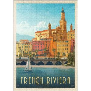 PUZZLE France : Côte D'Azur, Affiche Vintage - Premium 10