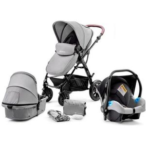 Poussette 3 en 1 Kinderkraft pas cher : Poussette 3 en 1 Kinderkraft Prime  grey 2020