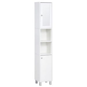 SoBuy Colonne De Salle De Bain Étagère Haute 6 Niveaux – Meuble Rangement L30 × P30 × H139 Cm, Blanc Laqué, BZR14-W