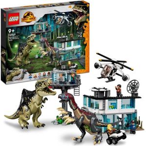 ASSEMBLAGE CONSTRUCTION LEGO® 76949 Jurassic World L’Attaque du Giganotosaurus et du Therizinosaurus, Hélicoptère et Figurine de Dinosaure