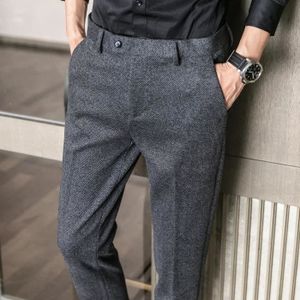 ROBE ICPANS-Robe en laine épaisse pour hommes,FJMen,pantalon imbibé,affaires formelles,bureau,2020- K937 black gray